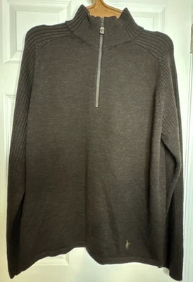 Smartwool Men's Size XL BROWN 100% Merino Wool 1/4 Zip Long Sleeve Sweater - Image 1 of 4