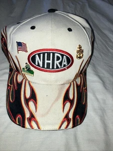 Vintage NHRA Flames Embroidered Racing Cap Hat Drag Racing W/ Pins - Picture 1 of 4
