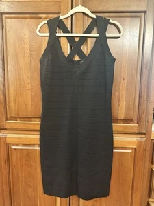 Karen Millen Bandage Black Dress, Women’s Size Large, Cross-Cross Straps - Picture 1 of 3