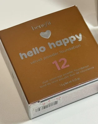 Benefit Cosmetics Hello Happy бархатная пудра-основа ~ оттенок 12 ~ 0,25 унц ~ новая в коробке - Изображение 1 из 4