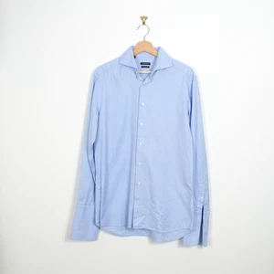 Suitsupply Camicia elegante uomo 39 15 1/2 blu cotone con bottoni due strati - Foto 1 di 9