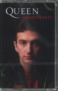 Queen Greatest Hits cassette UK Emi 2021 blue cassette with john deacon sleeve - Picture 1 of 2