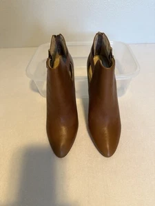 Coach Ann Pebble Grain Leather Ankle Boots Tan Stiletto Buckle Size 9M  New $228 - Picture 1 of 9