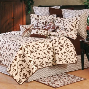 Seraphina Brown Floral Full/Queen 3 Piece Quilt Set - Picture 1 of 4