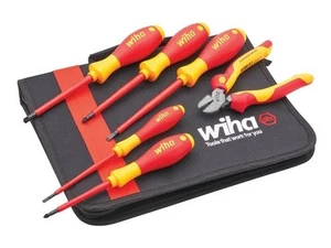 Wiha Electrician's VDE Screwdriver & Plier Set in Wallet, 6 Piece - 47041 - Picture 1 of 1