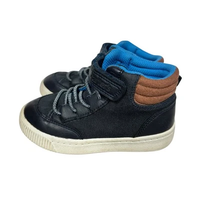 Zapatillas altas Carters Rolling para niños pequeños azul marino marrón talla 9 Foto 1 de 4