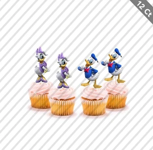 12 Donald Daisy Duck Couple Cupcake Topper Pick Favor Party Decoration Mickey - Picture 1 of 1