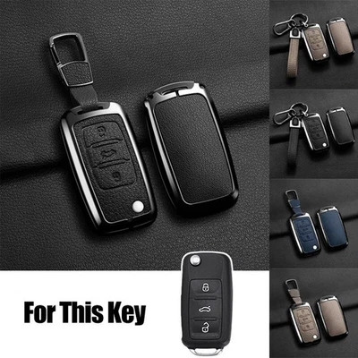 For VW Passat Beetle Golf GTI Jetta MK4 Zinc Alloy Leather Car Key Case Cover - Image 1 of 4