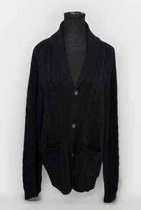 Lucky Brand Damen Medium schwarz Zopfmuster Knopfleiste Schalkragen Cardigan - Bild 1 von 7