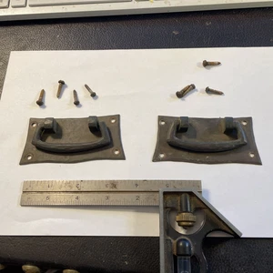 Set of 2 REAL Authentic L & JG Stickley Arts & Crafts Mission Drawer Pulls - Picture 1 of 11