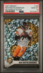 BEN ROETHLISBERGER 2021 PANINI MOSAIC #166 NO HUDDLE DISCO PRIZM PSA 10 - Picture 1 of 2