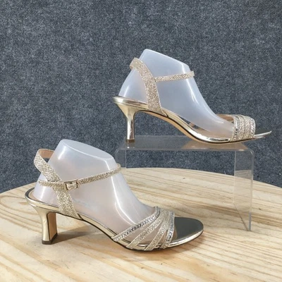 NEW Nina Sandals Womens 6.5 M Nelena Dress Strappy Slingback Gold Kitten Heels - Image 1 of 4