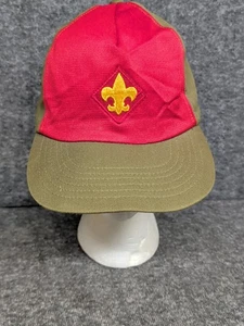 Vintage BSA Uniform Boy Scouts Official Snapback Cap Hat Made in USA Olive Red - Picture 1 of 12