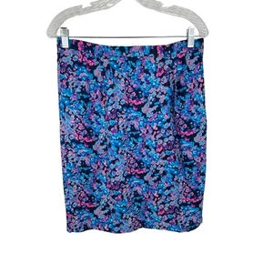 Boden Bleistiftrock Seidenmischung blau rosa Blumen 8 - Bild 1 von 6