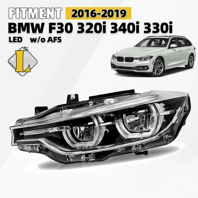 LED Headlight w/o AFS For 2016-2019 BMW 3 Series F30 320i 340i 330i Left Driver Foto 1 de 4