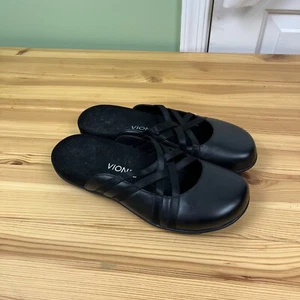 Scarpe comode da donna Vionic Claire Mule con cinturino in pelle nera taglia 10 - Foto 1 di 9