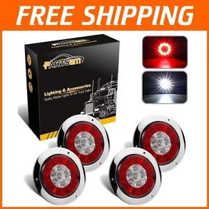 Submersible 4-Inch Round LED Tail Lights - Universal Fit for Trailers and Trucks - Picture 1 of 9