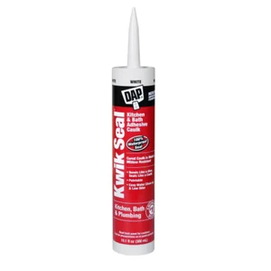 Kitchen and Bath Adhesive Caulk, 10.1 oz. White for Sinks Tubs Showers Faucet - Picture 1 of 12