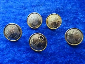 (A53-17) Russland 5 Armee Knöpfe Marine Anker Navy 22mm gold - Bild 1 von 3
