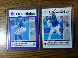 2020 Panini Chronicles Bo Bichette RC /25 Purple #31 & Vladimir Guerrero Jr #2