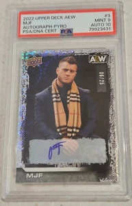 AEW Upper Deck 2022 MJF Hand Signed Card Autograph 6/25 PSA 9 AUTO 10 SSP Rare - Picture 1 of 4