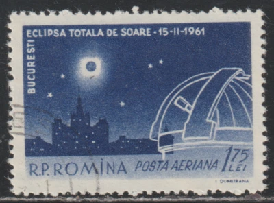 Rumania 1961 SC# C107 - Eclipse solar total - Lote usado # 305 Foto 1 de 2