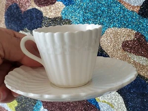 Spode Copeland Chelsea Wicker Demitasse Set Coppa e Dischi vecchio timbro posteriore - Foto 1 di 4