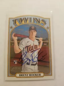 2021 Topps Heritage High Number Real One Autograph Brent Rooker RC #ROABRO Twins - Picture 1 of 2