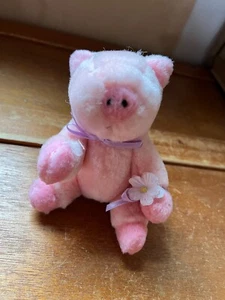 Small Applause Pink Plush Jointed Pig PIGGY Stuffed Animal – 5 inches high x 3 x - Picture 1 of 11