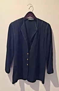 Geoffrey Beene Vintage Couture jacket, Animal Print Buttons Black Size 42, 6/8 - Picture 1 of 4