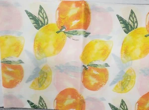 Thin Peva Vinyl Tablecloth 60" Round (4-6 people) FRUITS, APPLES & LEMONS, GR - Picture 1 of 10