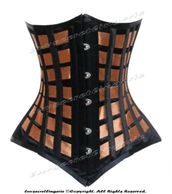 Corsé resistente 22 doble acero deshuesado cintura entrenamiento satinado debajo del busto #8451-SA Foto 1 de 4