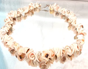 Vintage Hawaiian Pink Cone Shell Necklace Lei Boho Surfer Vintage 17.5" - Picture 1 of 4