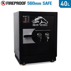 IRON HORSE Fireproof Safe 560x410x355mm 40ltr 60kg Dual Key Fire Proof					