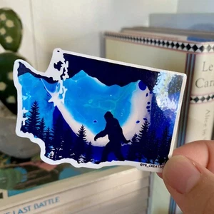 Washington Bigfoot Sasquatch Yeti Vinyl Sticker - Foto 1 di 1