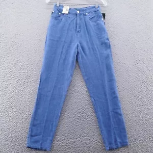 Ralph Lauren Jeans Co Womens Vintage Linen Pants 2 Petite Blue Tapered NEW - Picture 1 of 16