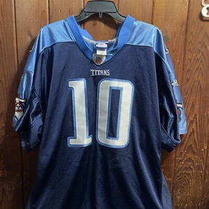 Camiseta Reebok Tennessee Titans para hombre talla 58 azul Vince Young #10 NFL - Imagen 1 de 8