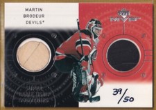 2000-01 Upper Deck MVP Super Game-Used Souvenirs - Martin Brodeur STICK PUCK /50