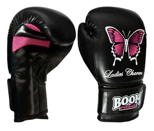 Guantes de boxeo rosas para damas 6 oz-12 oz saco de entrenamiento de combate para mujeres kickboxing - Imagen 1 de 5