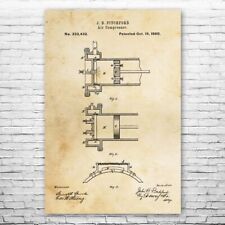Air Compressor Patent Poster Print 12 SIZES Mechanical Engineer Contractor Gifts
