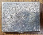 Silver .800 Italian Cigarette Case Vintage Engraved Filter Cigs (#010) Sterling