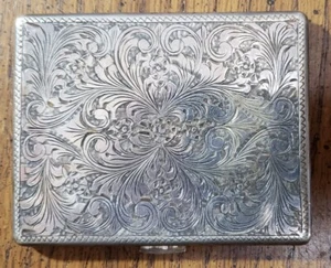 Estuche de Cigarrillo Italiano Plata .800 Vintage Grabado Filtro Cigos (#010) Esterlina - Imagen 1 de 10