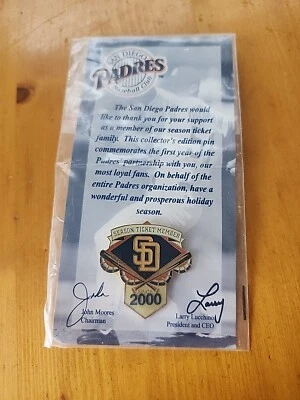 San Diego Padres 2000 Season Ticket Member Pin - New - Image 1 of 3