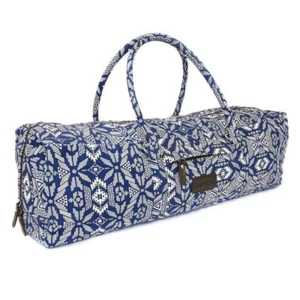 Kindfolk Patterned Yoga Duffel Bag with Pocket and Zipper, Bravo, Blue - Picture 1 of 4
