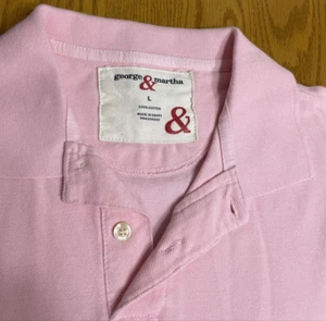 Top polo George & Martha para hombre talla L 2 botones malva manga corta de colección - Imagen 1 de 4