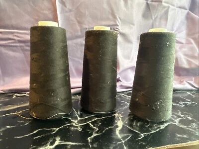 Lot of 3 Used Black Surelock for Overlock Machines 100% Spun Polyester - Image 1 of 4