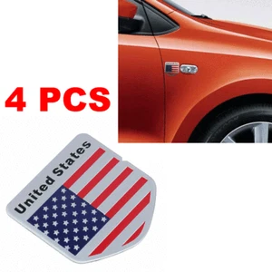 4 pcs American Flag Decor 3d Sticker Badge Metal Decal Aluminium waterproof - Picture 1 of 8