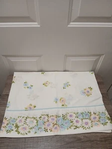 Pequot Standard Pillowcase Muslin White Floral Daisy Style MCM USA Made No Iron - Bild 1 von 9