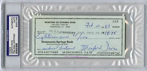 Monte Irvin SIGNED PERSONAL CHECK Giants Cubs Negro Leagues PSA/DNA AUTOGRAPHED - Picture 1 of 1