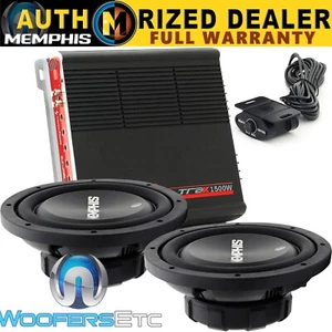 pkg 2 MEMPHIS CSA10S4 10" SHALLOW SUBWOOFERS SPEAKERS + TRAX1.1500D AMPLIFIER - Picture 1 of 9